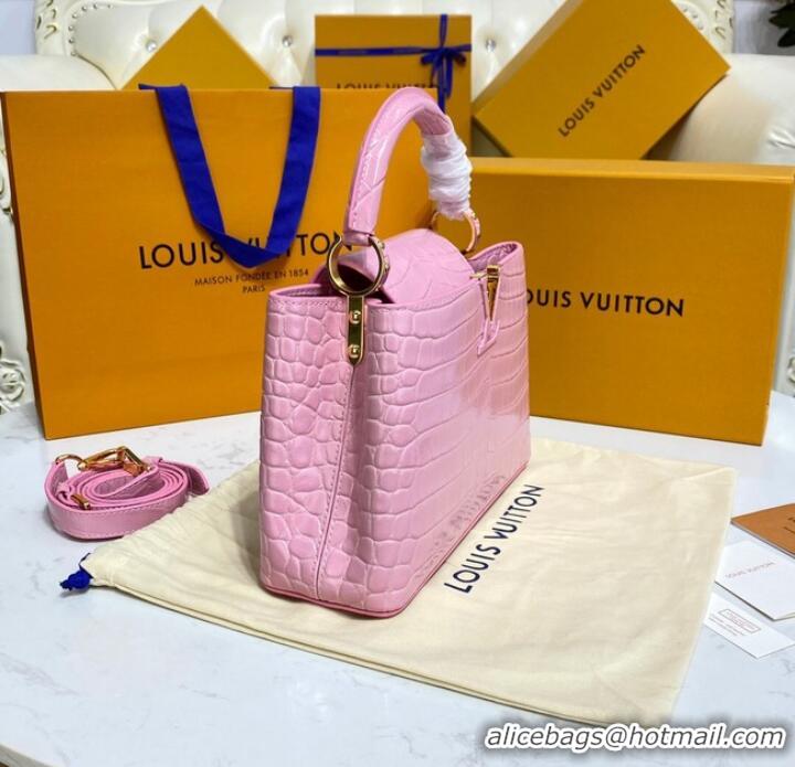 Popular Style Louis Vuitton crocodile skin CAPUCINES BB M81190 pink