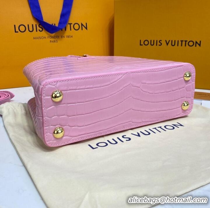 Popular Style Louis Vuitton crocodile skin CAPUCINES BB M81190 pink