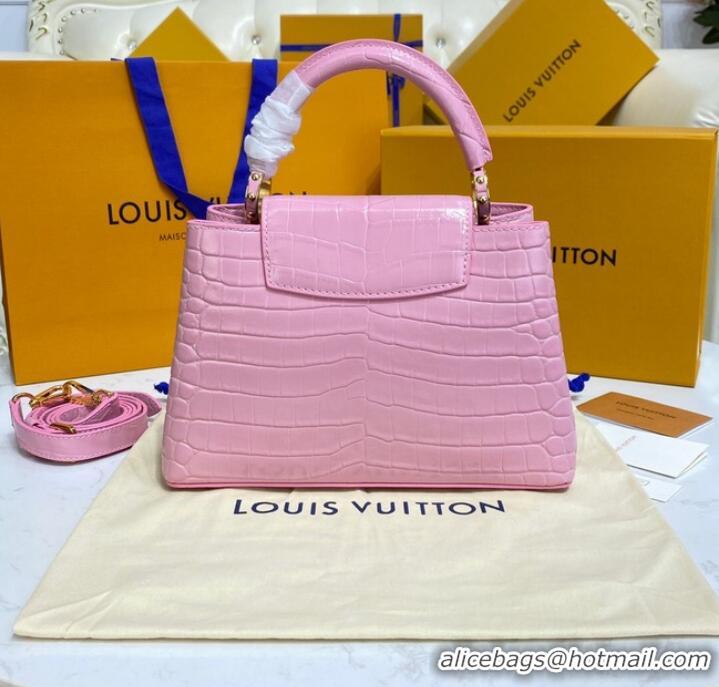 Popular Style Louis Vuitton crocodile skin CAPUCINES BB M81190 pink