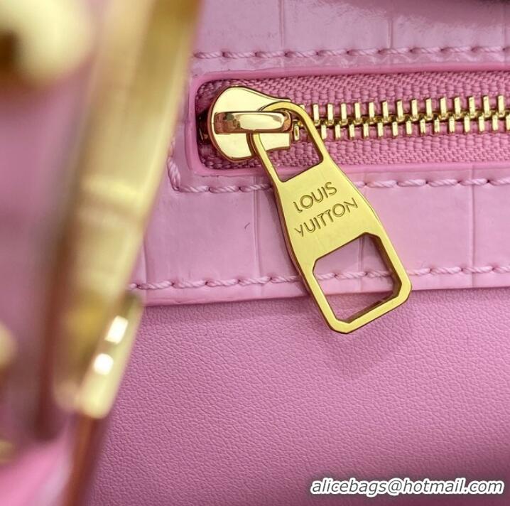 Popular Style Louis Vuitton crocodile skin CAPUCINES BB M81190 pink