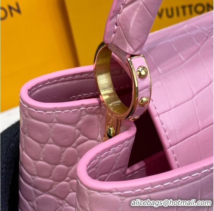 Popular Style Louis Vuitton crocodile skin CAPUCINES BB M81190 pink