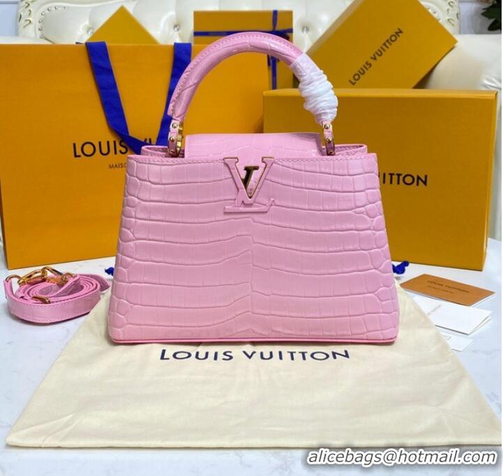 Popular Style Louis Vuitton crocodile skin CAPUCINES BB M81190 pink