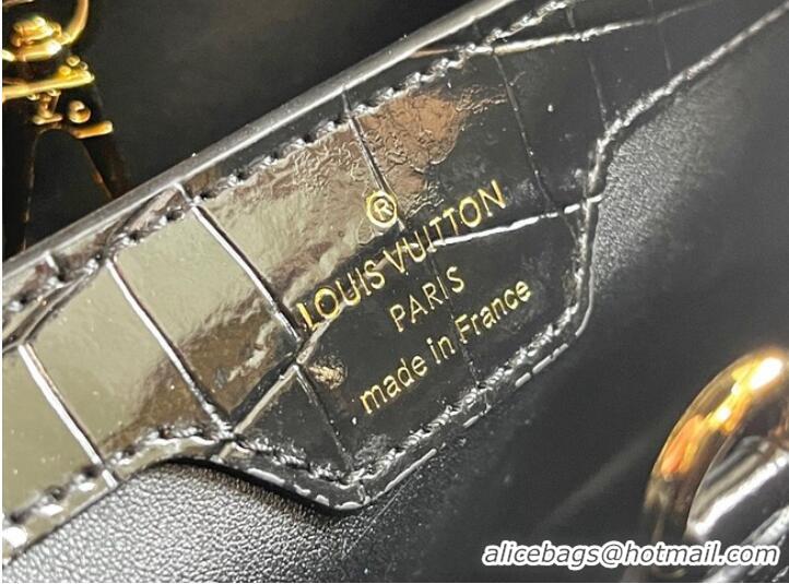 Famous Brand Louis Vuitton crocodile skin CAPUCINES BB M81190 black