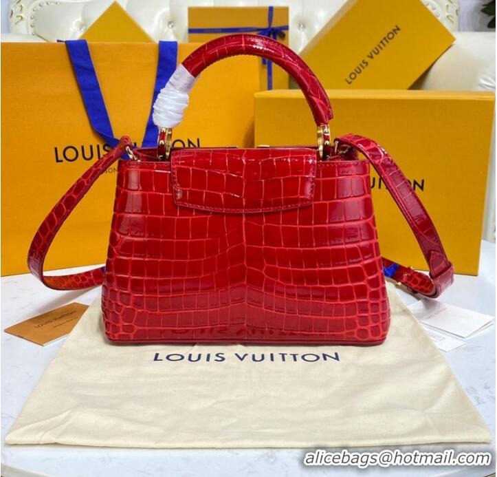 Best Promotional Louis Vuitton crocodile skin CAPUCINES BB M81190 Red