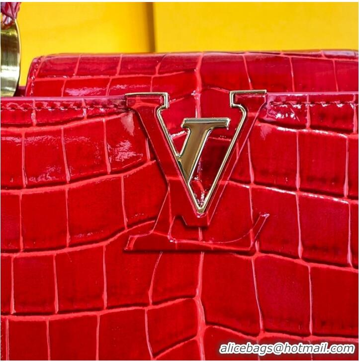 Best Promotional Louis Vuitton crocodile skin CAPUCINES BB M81190 Red