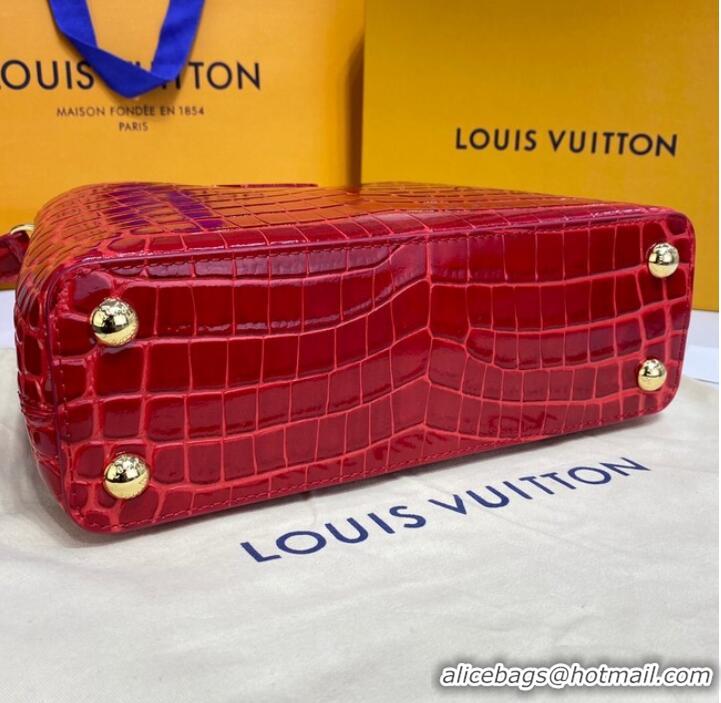 Best Promotional Louis Vuitton crocodile skin CAPUCINES BB M81190 Red