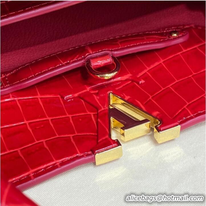 Best Promotional Louis Vuitton crocodile skin CAPUCINES BB M81190 Red