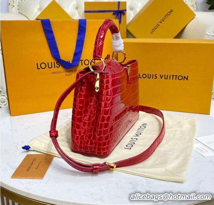 Best Promotional Louis Vuitton crocodile skin CAPUCINES BB M81190 Red