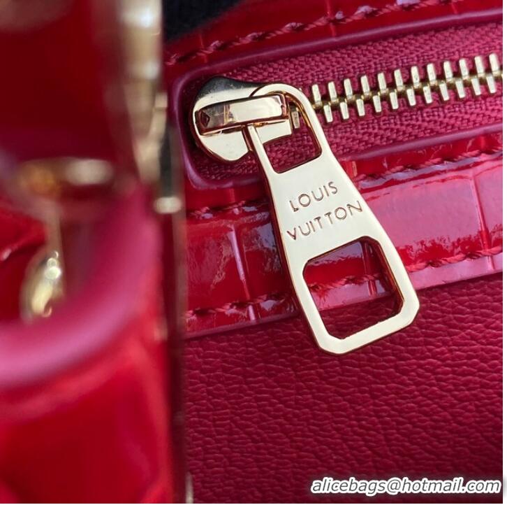 Best Promotional Louis Vuitton crocodile skin CAPUCINES BB M81190 Red