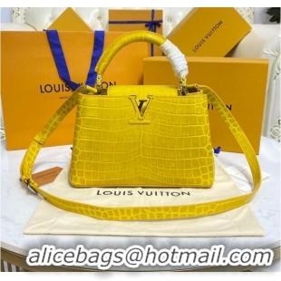 Affordable Price Louis Vuitton crocodile skin CAPUCINES BB M81190 yellow