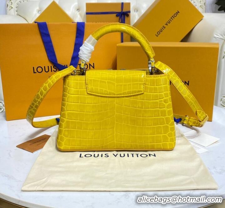 Affordable Price Louis Vuitton crocodile skin CAPUCINES BB M81190 yellow