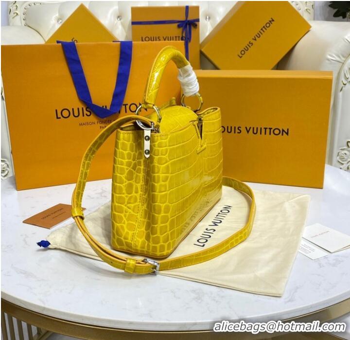 Affordable Price Louis Vuitton crocodile skin CAPUCINES BB M81190 yellow