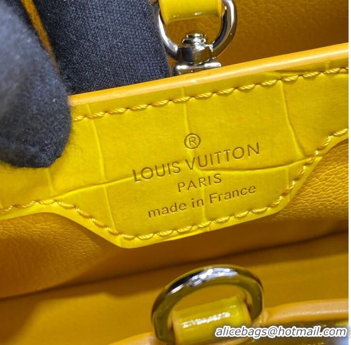 Affordable Price Louis Vuitton crocodile skin CAPUCINES BB M81190 yellow