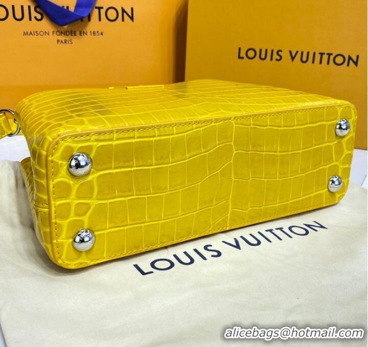 Affordable Price Louis Vuitton crocodile skin CAPUCINES BB M81190 yellow