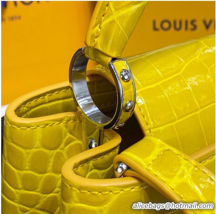 Affordable Price Louis Vuitton crocodile skin CAPUCINES BB M81190 yellow