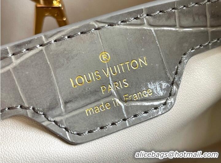 Affordable Price Louis Vuitton crocodile skin CAPUCINES BB M81190 gray