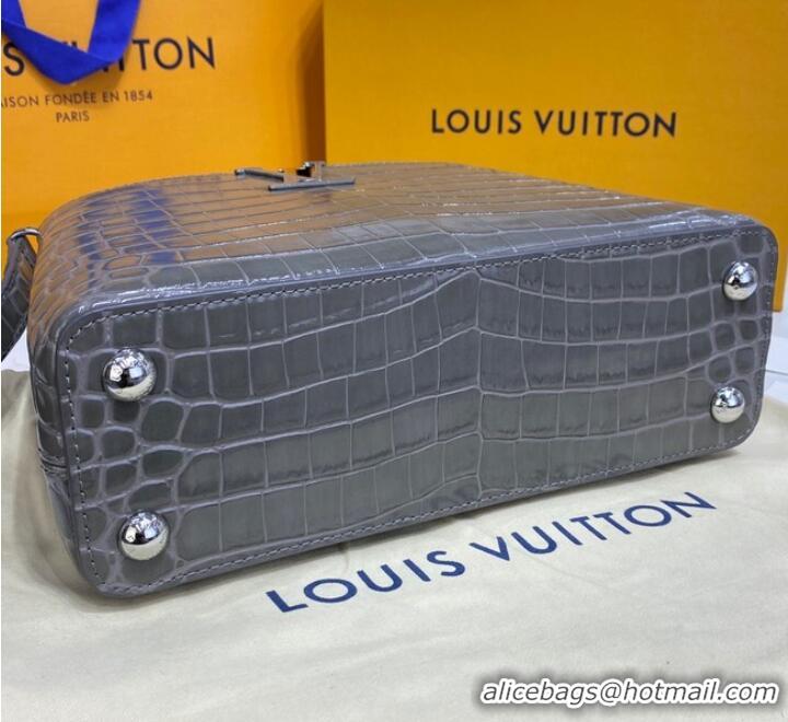 Top Quality Louis Vuitton crocodile skin CAPUCINES BB M81190 dark gray