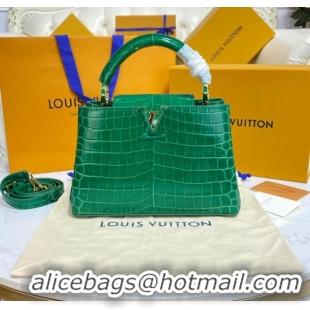 Good Product Louis Vuitton crocodile skin CAPUCINES BB M81190 green