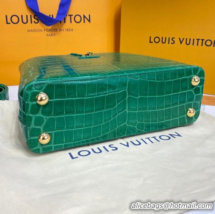 Good Product Louis Vuitton crocodile skin CAPUCINES BB M81190 green