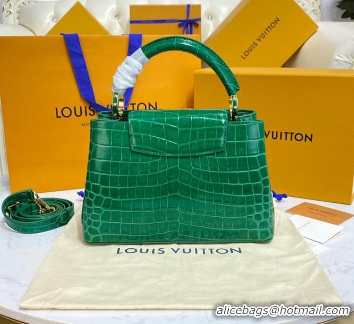 Good Product Louis Vuitton crocodile skin CAPUCINES BB M81190 green