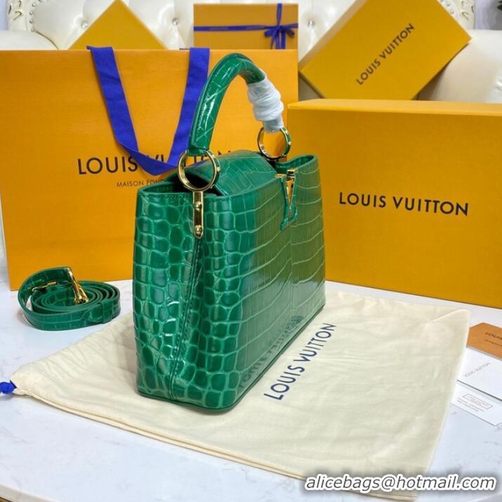 Good Product Louis Vuitton crocodile skin CAPUCINES BB M81190 green