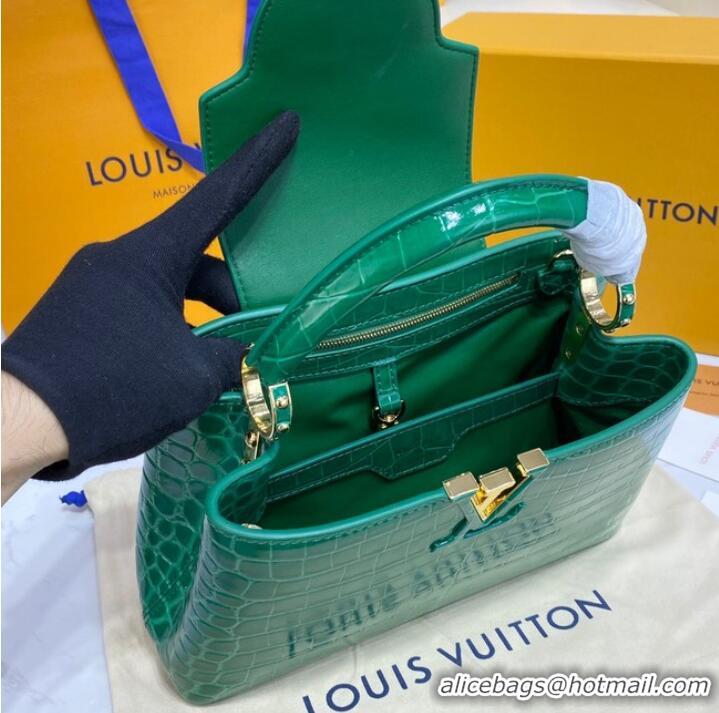 Good Product Louis Vuitton crocodile skin CAPUCINES BB M81190 green