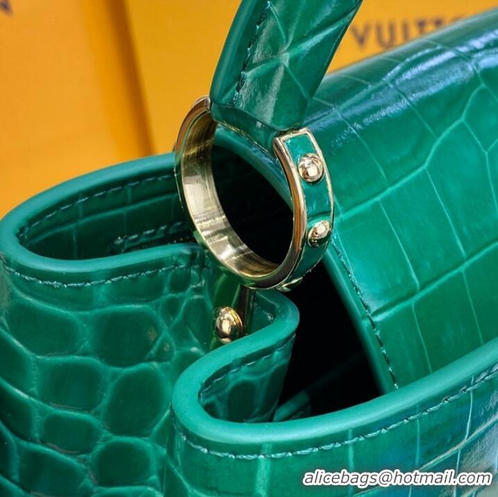 Good Product Louis Vuitton crocodile skin CAPUCINES BB M81190 green