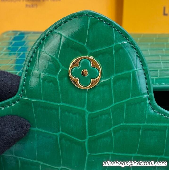 Good Product Louis Vuitton crocodile skin CAPUCINES BB M81190 green