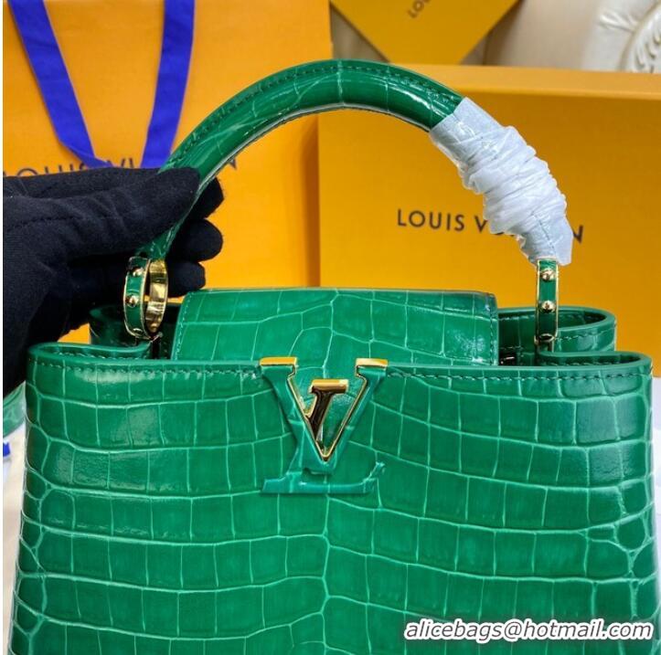 Good Product Louis Vuitton crocodile skin CAPUCINES BB M81190 green