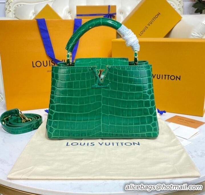 Good Product Louis Vuitton crocodile skin CAPUCINES BB M81190 green