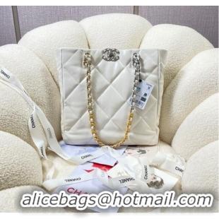 Buy Fashionable CHANEL 19 SHOPPING BAG AS3519 white