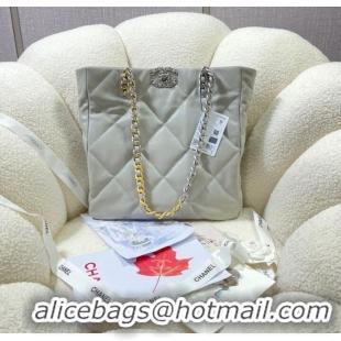 Buy Fashionable CHANEL 19 SHOPPING BAG AS3519 light gray