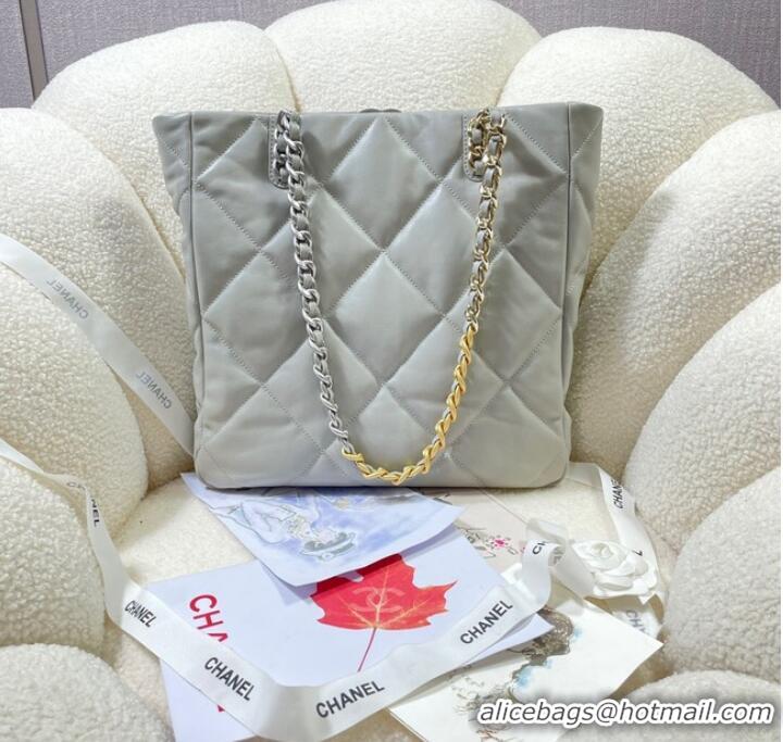 Buy Fashionable CHANEL 19 SHOPPING BAG AS3519 light gray