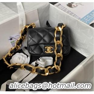 Top Design CHANEL MINI FLAP BAG AS3213 black