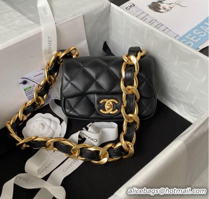 Top Design CHANEL MINI FLAP BAG AS3213 black