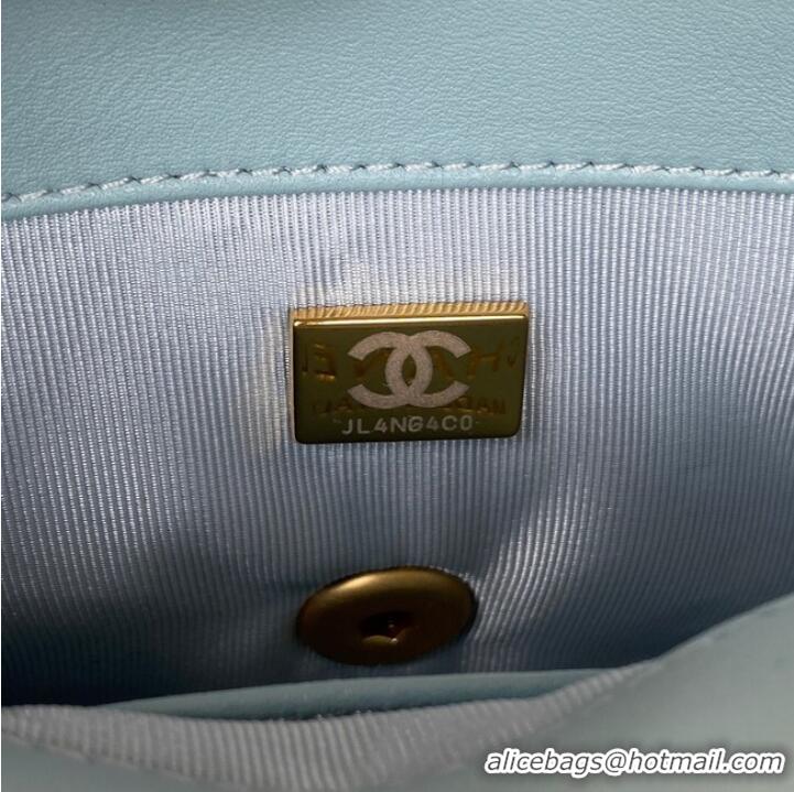 Buy Classic CHANEL MINI FLAP BAG AS3213 light blue