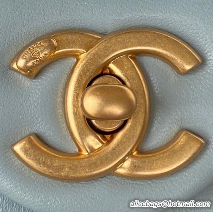 Buy Classic CHANEL MINI FLAP BAG AS3213 light blue