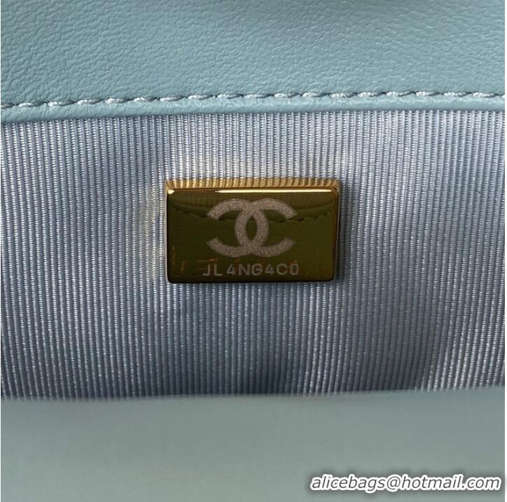 Market Sells CHANEL FLAP BAG AS3214 light blue