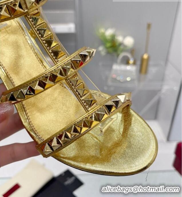 Sophisticated Valentino Rockstud No Limit Sandals with 6cm Heel Gold 0824055