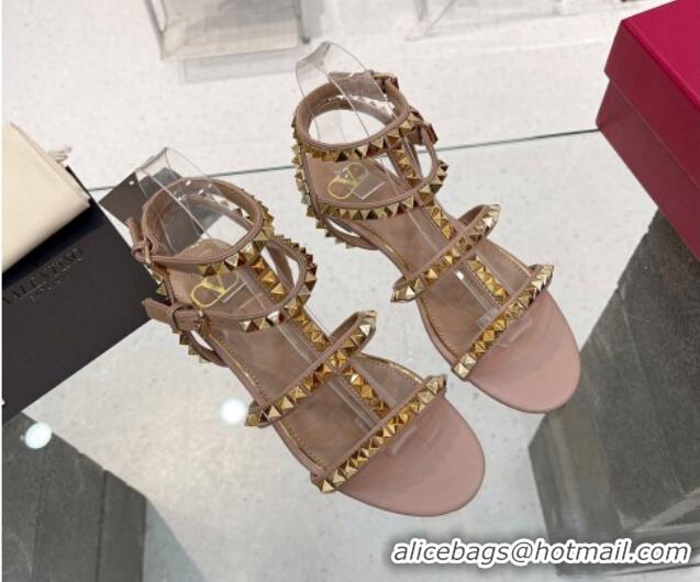 Best Grade Valentino Rockstud No Limit Flat Sandals in Nappa Nude 0824056