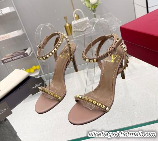 Best Product Valentino Rockstud No Limit Nappa Sandals 90MM Heel Nude 0824075