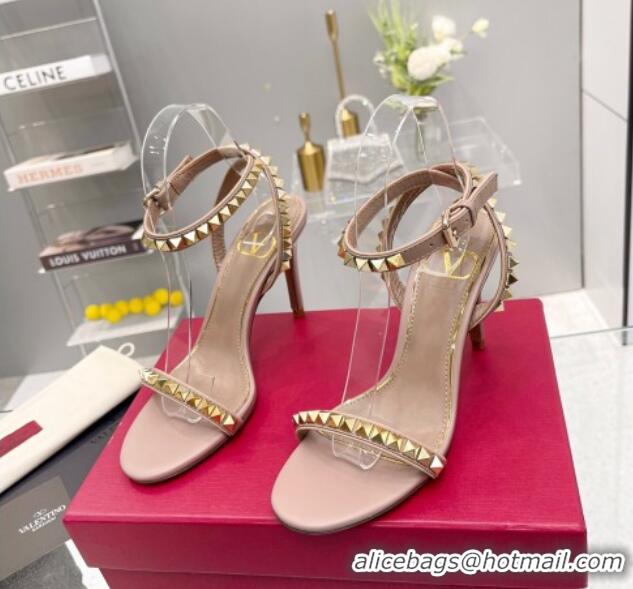 Best Product Valentino Rockstud No Limit Nappa Sandals 90MM Heel Nude 0824075