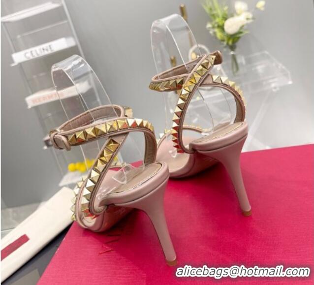 Best Product Valentino Rockstud No Limit Nappa Sandals 90MM Heel Nude 0824075