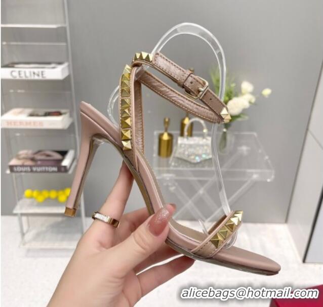 Best Product Valentino Rockstud No Limit Nappa Sandals 90MM Heel Nude 0824075