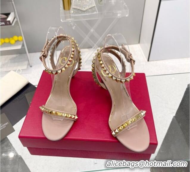 Best Product Valentino Rockstud No Limit Nappa Sandals 90MM Heel Nude 0824075