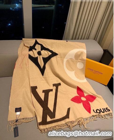 Top Grade Louis Vuitton Cashmere THE ULTIMATE Scarf M76382 Beige 2022