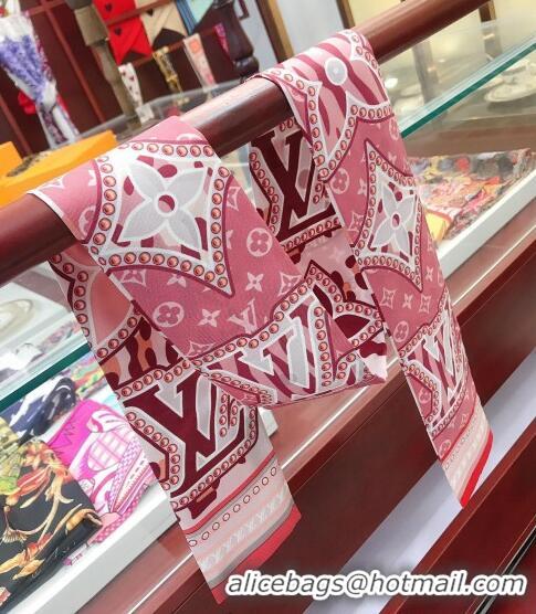 Promotional Louis Vuitton LV World Silk Bandeau Scarf 8x120cm LV2212 Pink 2022