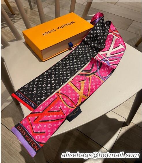 Buy Fashionable Louis Vuitton LV Planet Silk Bandeau Scarf 8x120cm LV2235 Hot Pink 2022