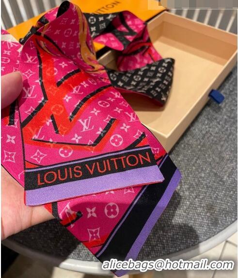 Buy Fashionable Louis Vuitton LV Planet Silk Bandeau Scarf 8x120cm LV2235 Hot Pink 2022