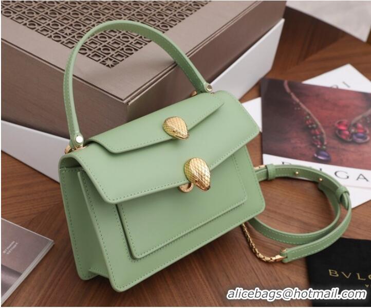 Well Crafted Bvlgari Serpenti Forever leather small crossbody bag B21076 light green